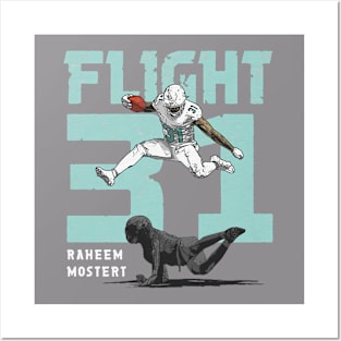 Raheem Mostert Miami Flight 31 Posters and Art